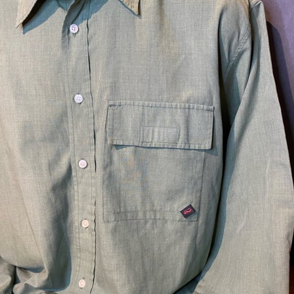 Vans Long Sleeve Button down Green Check Shirt lightweight - Picture 3 of 6